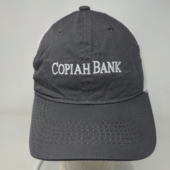 Copiah Bank Strapback Mesh Back Trucker Hat Gray One Size Platinum Series - Picture 2 of 7